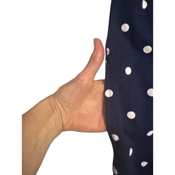 Lands' End Navy Blue Polka Dot Knit Shift Dress w/Pockets Size 1X 16W-18W Plus - Picture 7 of 11